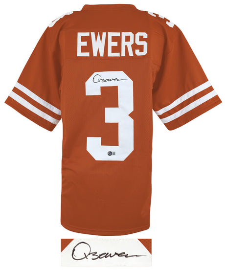 Quinn Ewers Signed Orange Custom College Football Jersey (Beckett)