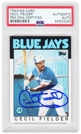 Cecil Fielder Signed Toronto Blue Jays 1986 Topps Rookie Baseball Trading Card #386 - (PSA Encapsulated)