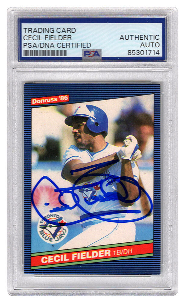 Cecil Fielder Signed Blue Jays 1986 Donruss Baseball Rookie Card #512 - (PSA Encapsulated)