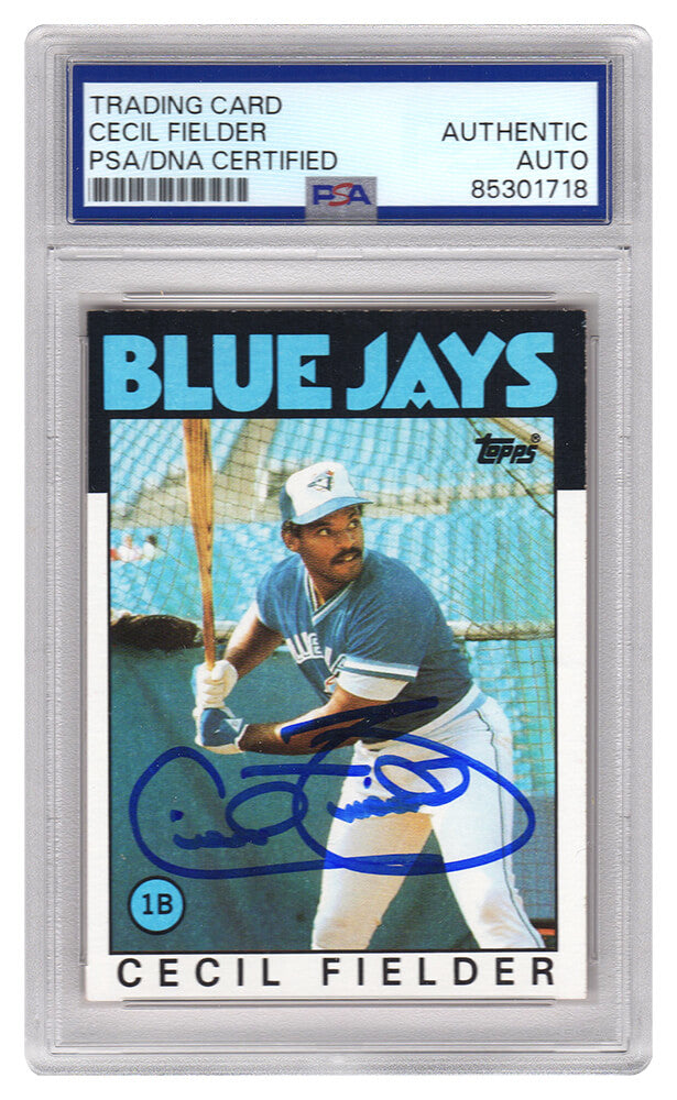 Cecil Fielder Signed Blue Jays 1986 Topps Rookie Baseball Trading Card #386 - (PSA Encapsulated)