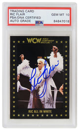 Ric Flair Signed WCW 1991 Championship Marketing Wrestling Trading Card #56 (PSA Encapsulated - Auto Grade 10)