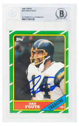 Dan Fouts Signed Chargers 1986 Topps Football Trading Card #231 - (Beckett Encapsulated)