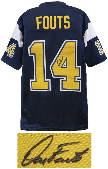 Dan Fouts Signed Dark Navy Throwback Custom Football Jersey