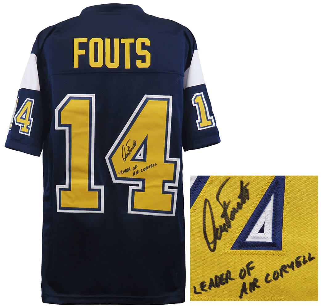 Dan Fouts Signed Dark Navy Throwback Custom Football Jersey w/Leader of Air Coryell