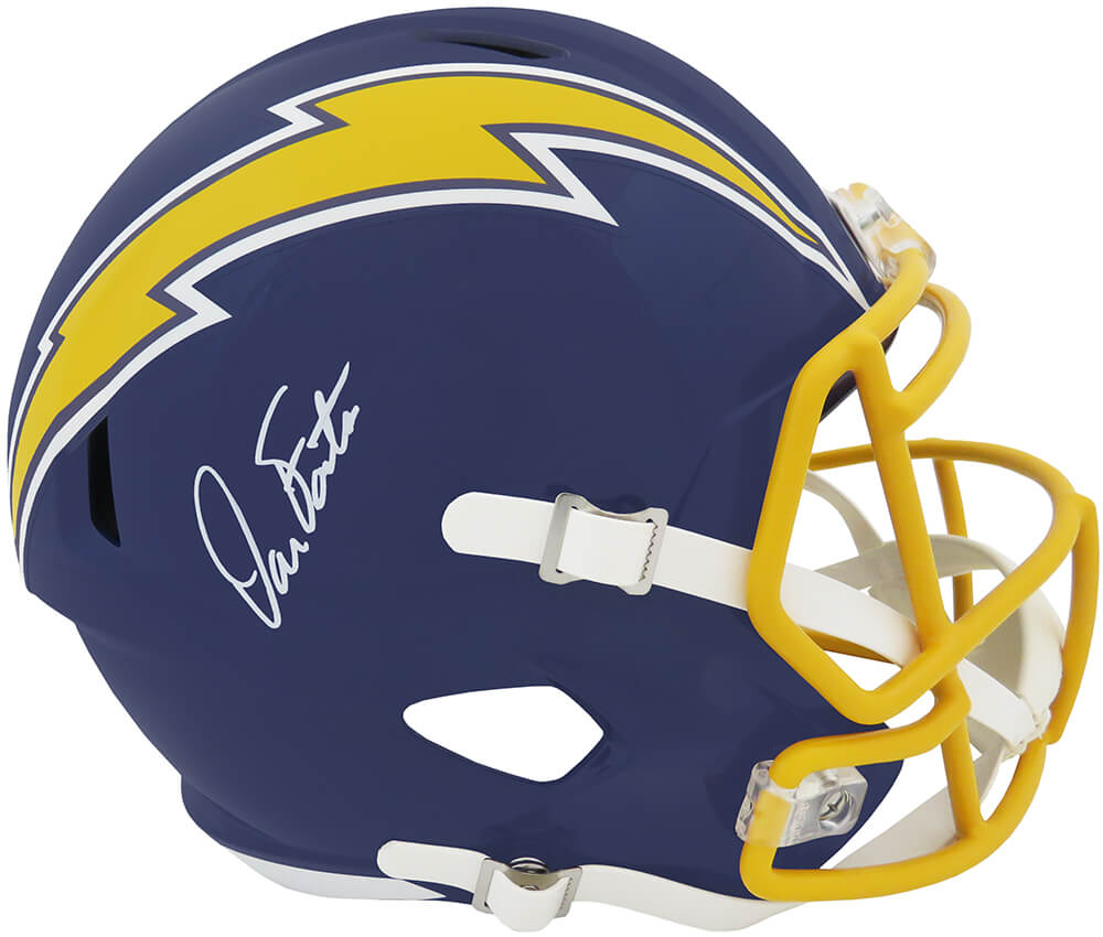 Dan Fouts Signed Chargers Navy T/B Riddell Full Size Speed Replica Helmet (White Ink)