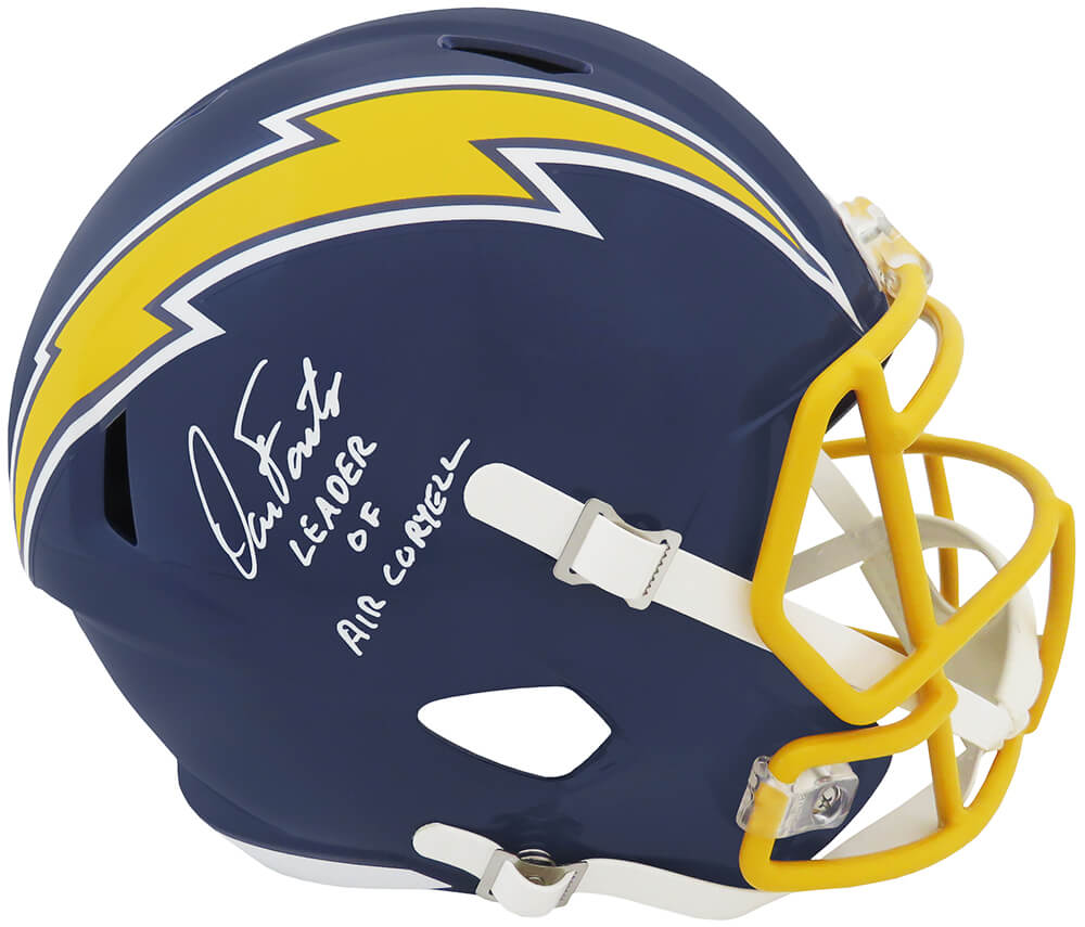 Dan Fouts Signed Chargers Navy T/B Riddell F/S Speed Replica Helmet w/Leader of Air Coryell (White Ink)