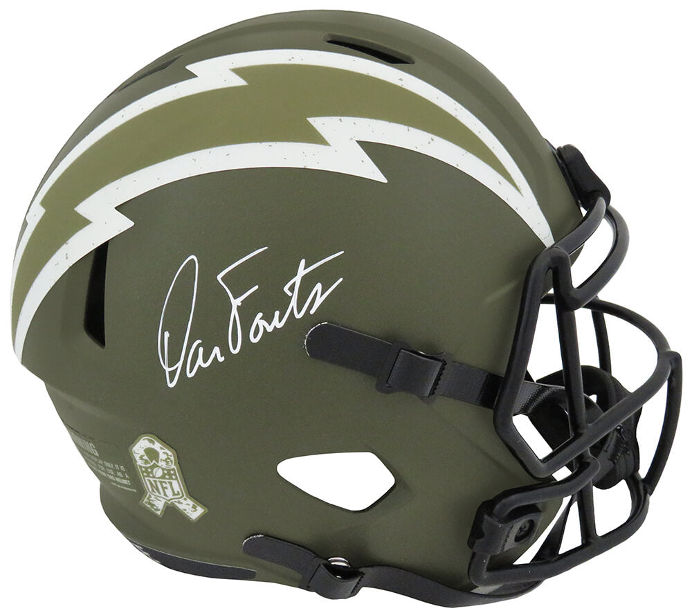 Dan Fouts Signed Chargers Salute to Service Riddell Full Size Speed Replica Helmet