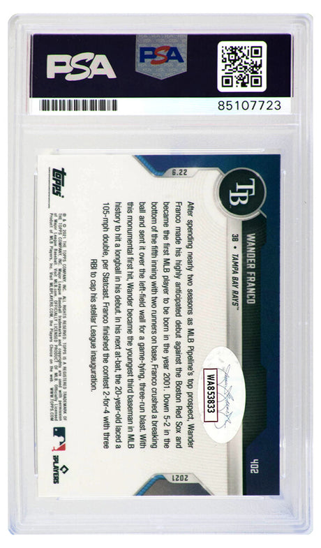 Wander Franco Signed Tampa Bay Rays 2021 Topps NOW Baseball Card #402 - (PSA Encapsulated)