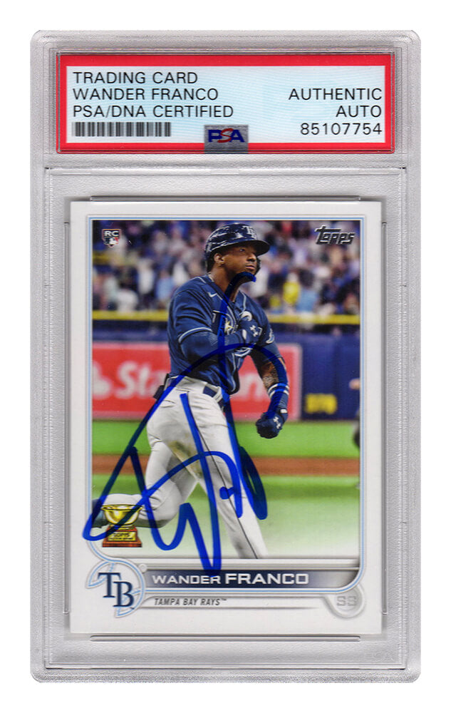 Wander Franco Signed Tampa Bay Rays 2022 Topps Rookie Baseball Card #215 - (PSA Encapsulated)