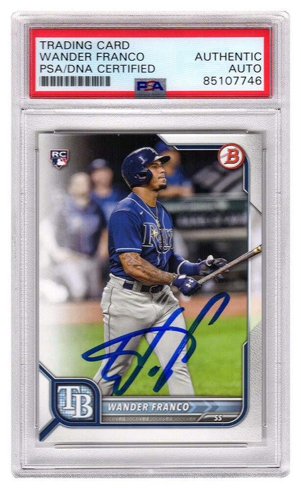 Wander Franco Signed Tampa Bay Rays 2022 Bowman Rookie Baseball Card #12 - (PSA Encapsulated)