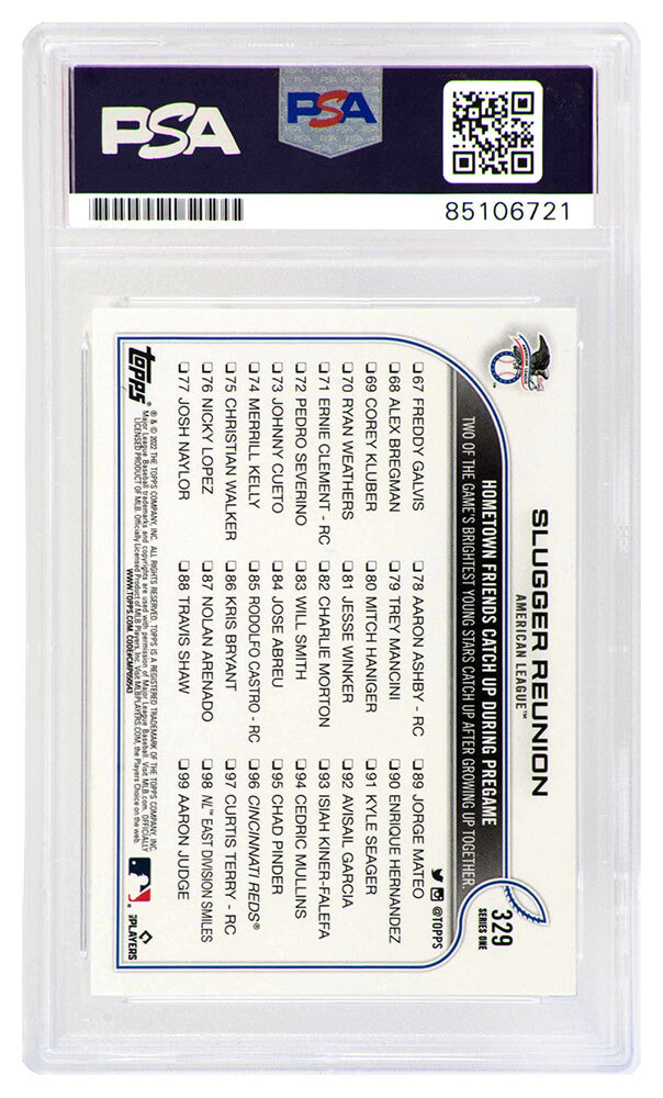 Vladimir Guerrero Jr & Wander Franco Signed 2022 Topps Slugger Reunion Baseball Card #329 - (PSA Encapsulated)