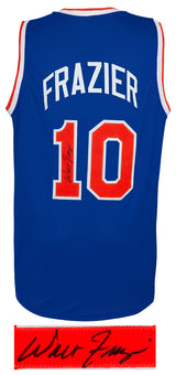 Walt Frazier Signed Blue Custom Basketball Jersey