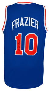 Walt Frazier Signed Blue Custom Basketball Jersey