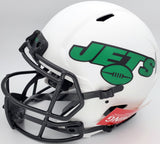 Zach Wilson Autographed New York Jets Lunar Eclipse White Full Size Authentic Speed Helmet Beckett BAS QR Stock #194729