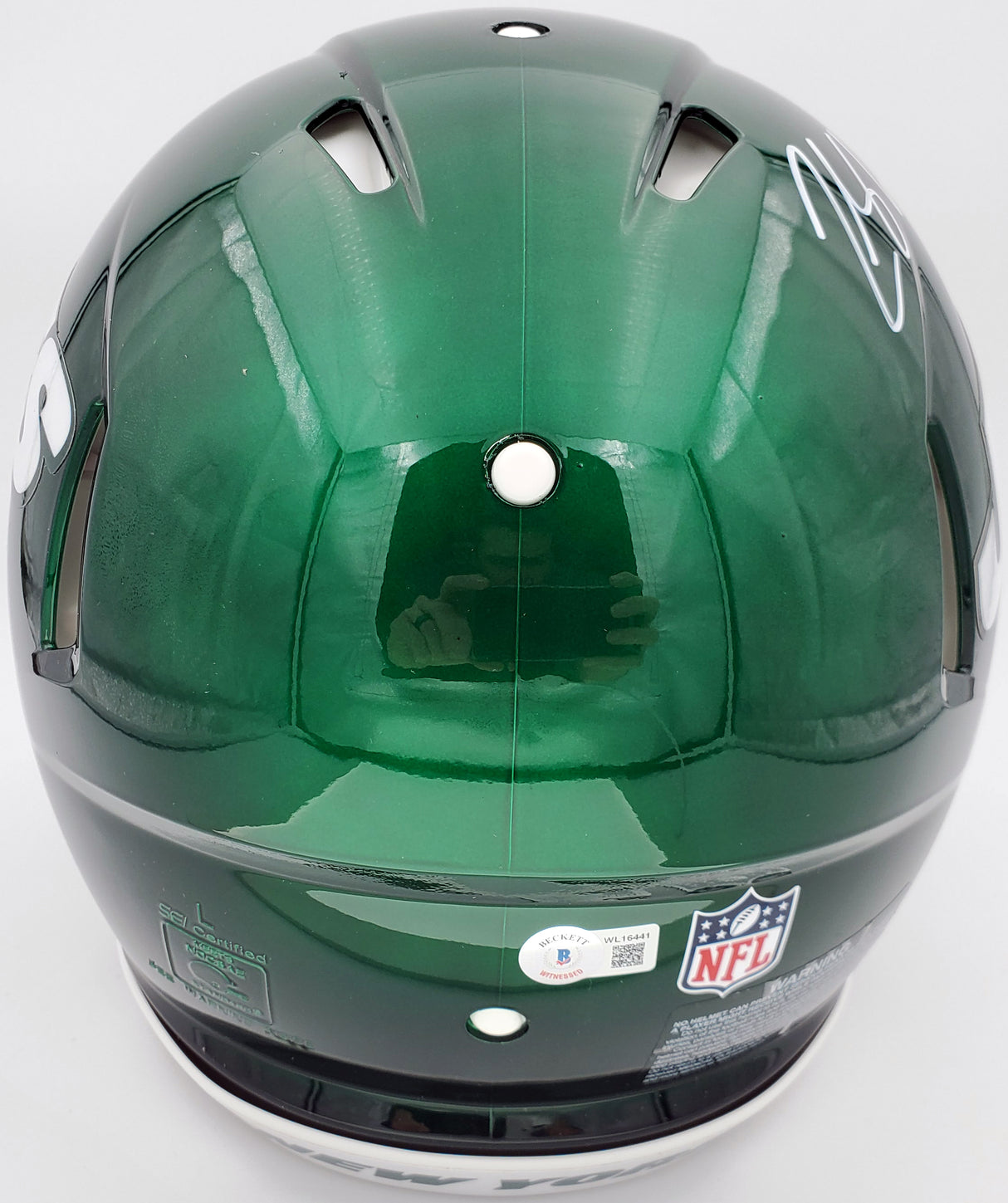 Zach Wilson Autographed New York Jets Green Full Size Authentic Speed Helmet Beckett BAS QR Stock #194727