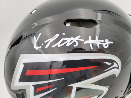 Kyle Pitts Autographed Atlanta Falcons Black Full Size Authentic Speed Helmet Beckett BAS QR Stock #194411