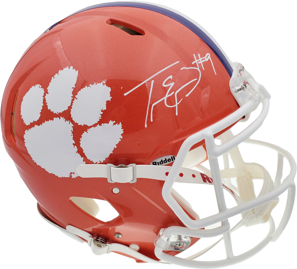 Travis Etienne Autographed Clemson Tigers Orange Full Size Authentic Speed Helmet Beckett BAS Stock #193992