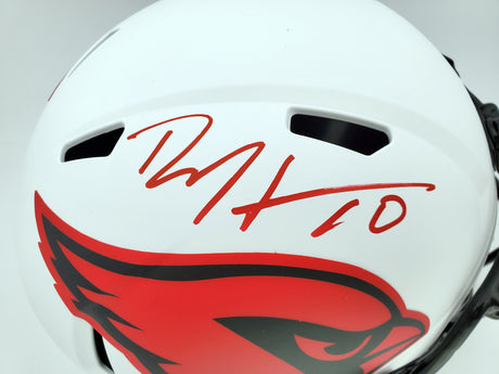 DeAndre Hopkins Autographed Arizona Cardinals Lunar Eclipse White Full Size Replica Speed Helmet Beckett BAS QR Stock #193895