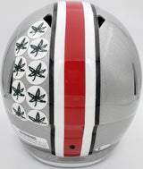 Justin Fields Autographed Ohio State Buckeyes Silver Replica Speed Full Size Helmet Beckett BAS Stock #190011