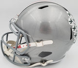 Justin Fields Autographed Ohio State Buckeyes Silver Replica Speed Full Size Helmet Beckett BAS Stock #190011