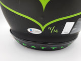 Russell Wilson Autographed Seattle Seahawks Eclipse Black Full Size Speed Authentic Helmet "DangeRuss" LE #/12 RW Holo & Beckett BAS Stock #182293