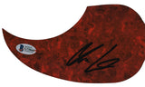 Chris Lane Musician Authentic Signed Red Acoustic Guitar Pick Guard BAS #G73044