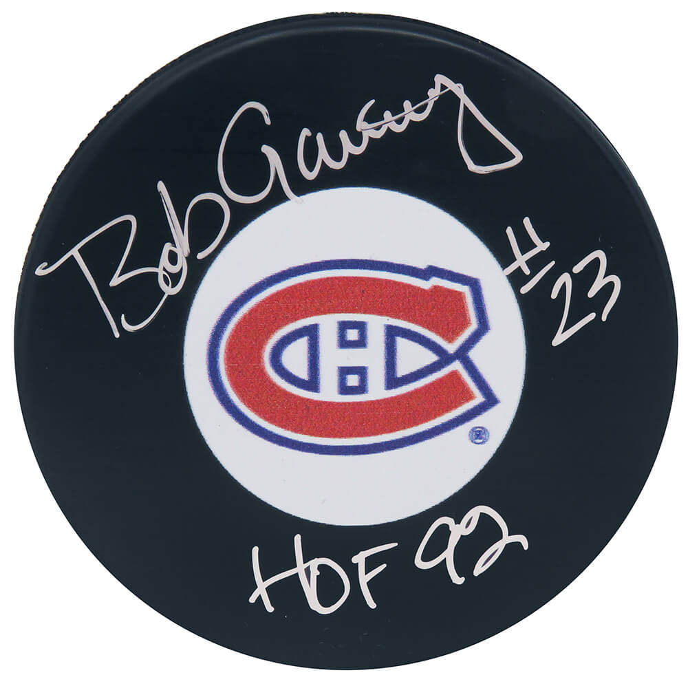 Bob Gainey Signed Montreal Canadiens Logo Hockey Puck w/HOF'92