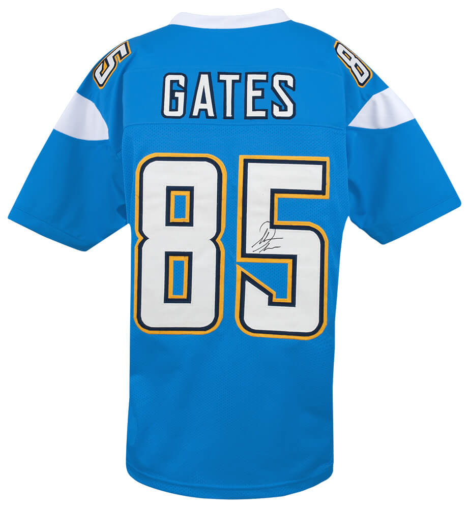 Antonio Gates Signed Light Blue Custom Football Jersey