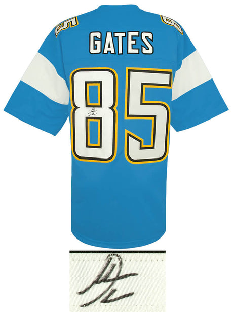 Antonio Gates Signed Powder Blue Custom Football Jersey