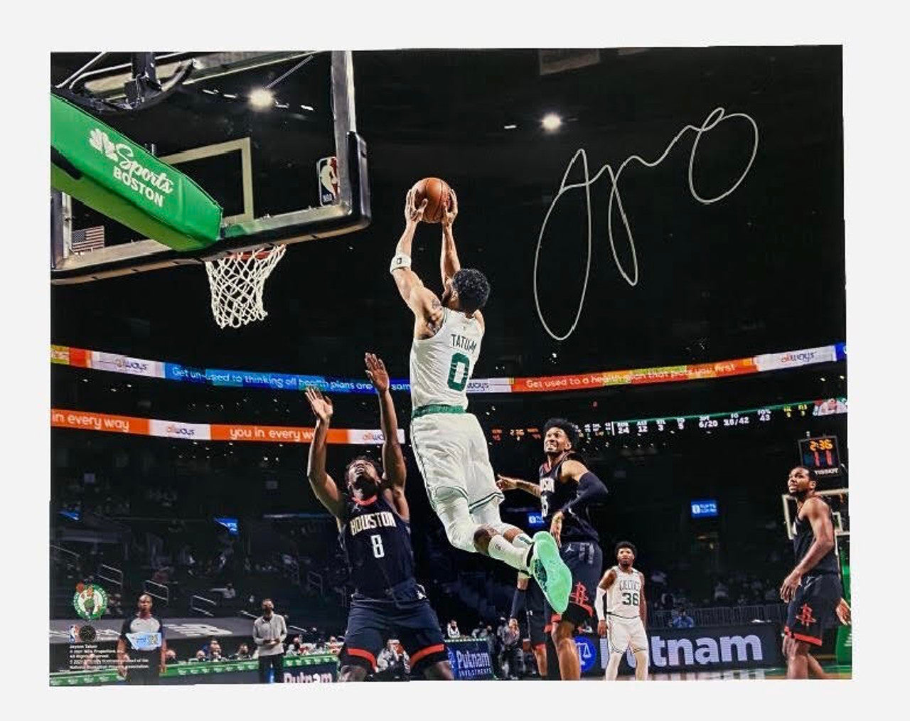 JAYSON TATUM Autographed Boston Celtics "Dunk vs. Rockets" Photograph FANATICS