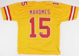 Kansas City Chiefs Patrick Mahomes Autographed Gold #15 Custom Jersey Beckett Witnessed