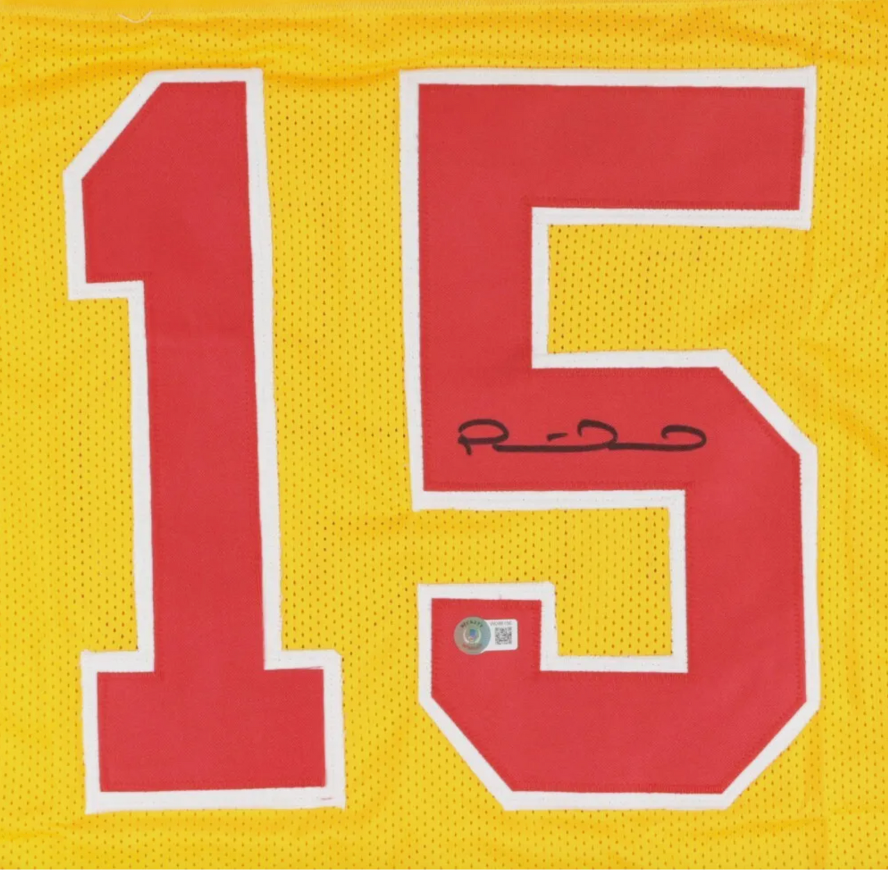 Kansas City Chiefs Patrick Mahomes Autographed Gold #15 Custom Jersey Beckett Witnessed