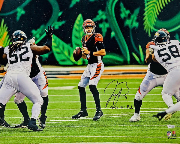 Joe Burrow Autographed / Inscribed "2020 #1 Pick" Cincinnati Bengals In Pocket 16" x 20" Photograph Fanatics