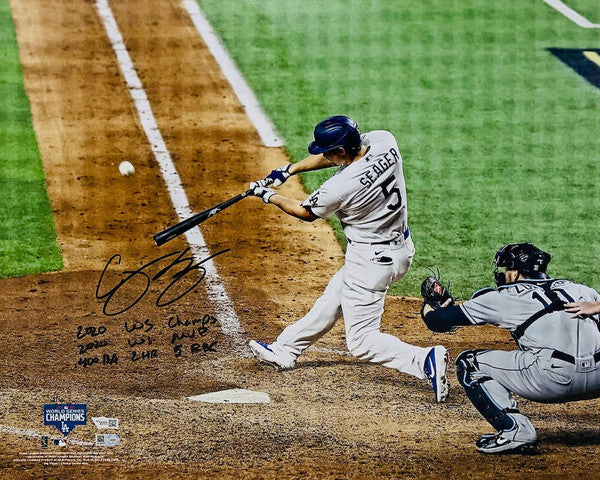 COREY SEAGER Autographed Los Angeles Dodgers WS Statistic 16" x 20" Photograph FANATICS LE 1/6