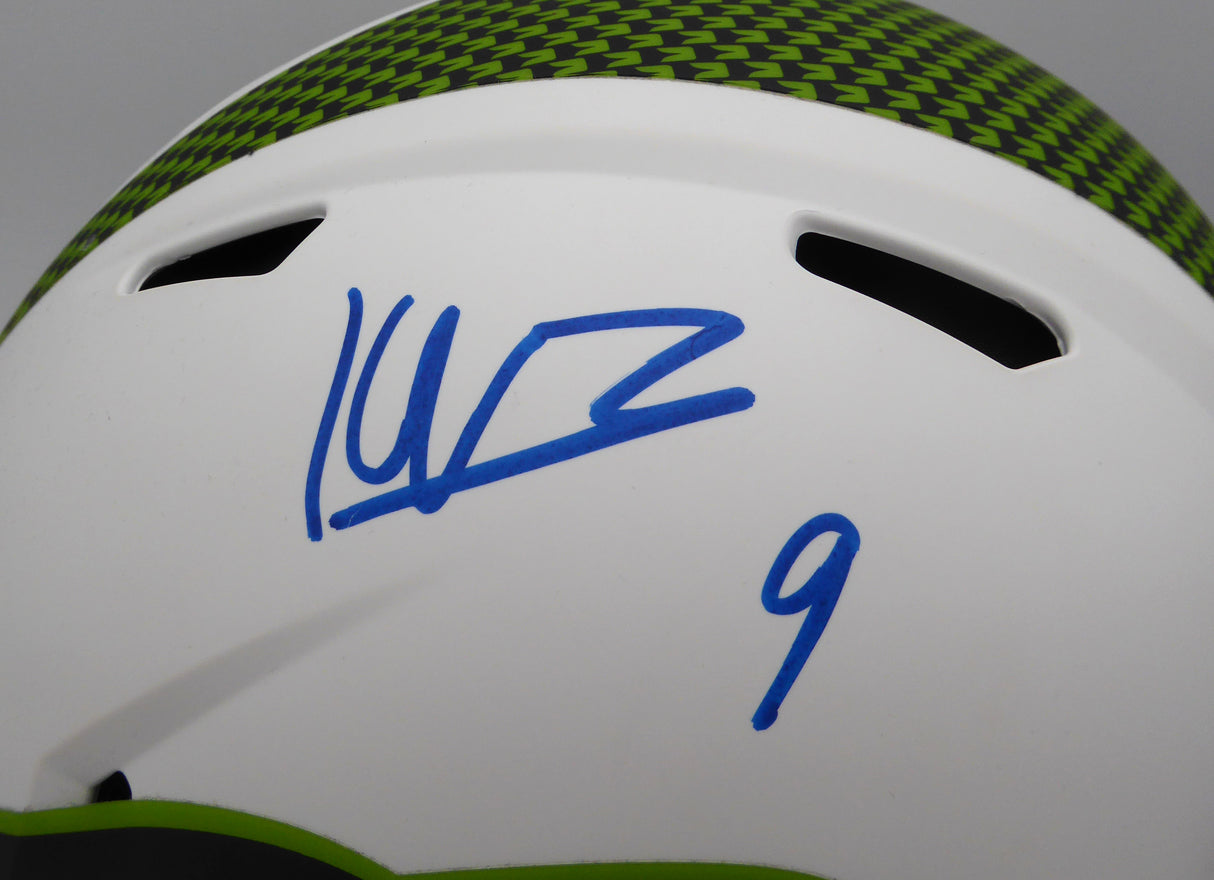 Kenneth Walker Autographed White Lunar Authentic Full Size Helmet Seattle Seahawks With Visor Beckett BAS QR #R53055