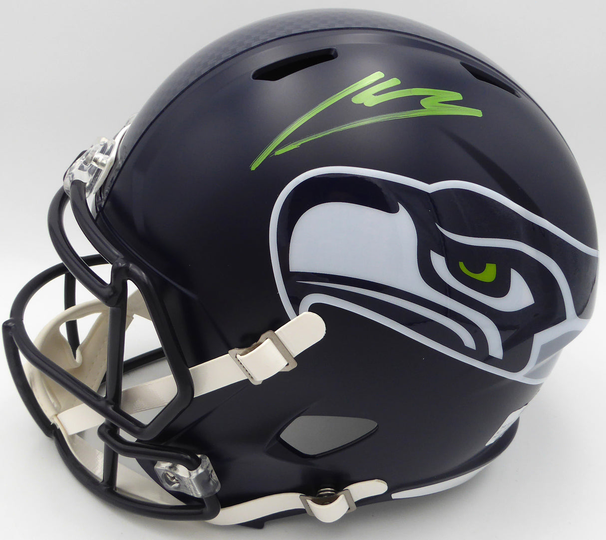 Kenneth Walker Autographed Speed Replica Full Size Helmet Seattle Seahawks Signed Twice Beckett BAS Witness #2W457049