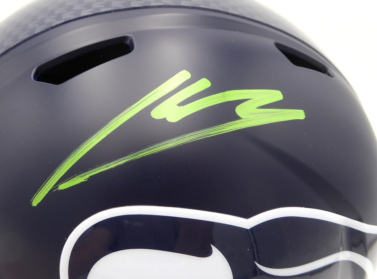 Kenneth Walker Autographed Speed Replica Full Size Helmet Seattle Seahawks Signed Twice Beckett BAS Witness #2W457049