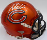 Justin Fields Autographed Chicago Bears Flash Orange Mini Helmet Beckett BAS QR #W176156