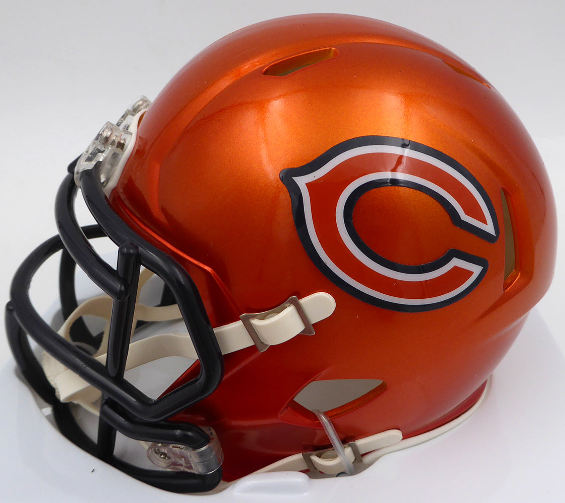 Justin Fields Autographed Chicago Bears Flash Orange Mini Helmet Beckett BAS QR #W176156