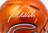 Justin Fields Autographed Chicago Bears Flash Orange Mini Helmet Beckett BAS QR #W176148