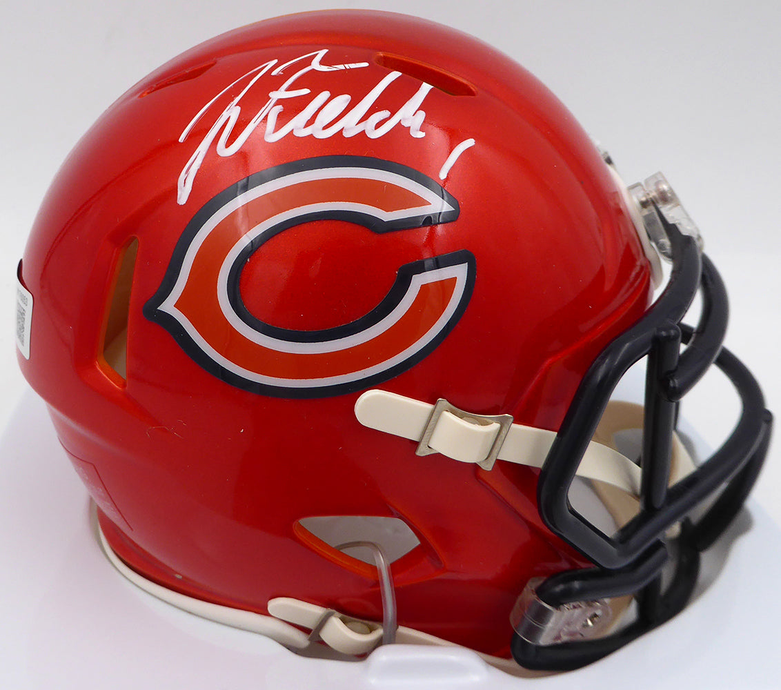 Justin Fields Autographed Chicago Bears Flash Orange Mini Helmet Beckett BAS QR #W176053