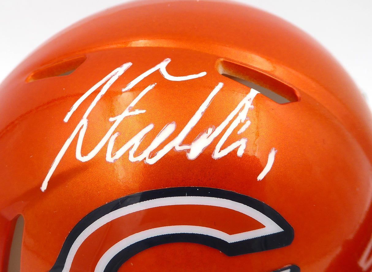 Justin Fields Autographed Chicago Bears Flash Orange Mini Helmet Beckett BAS QR #W176048