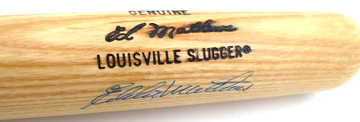 Eddie Mathews Autographed Louisville Slugger Bat Milwaukee Braves Beckett BAS QR #BM96280