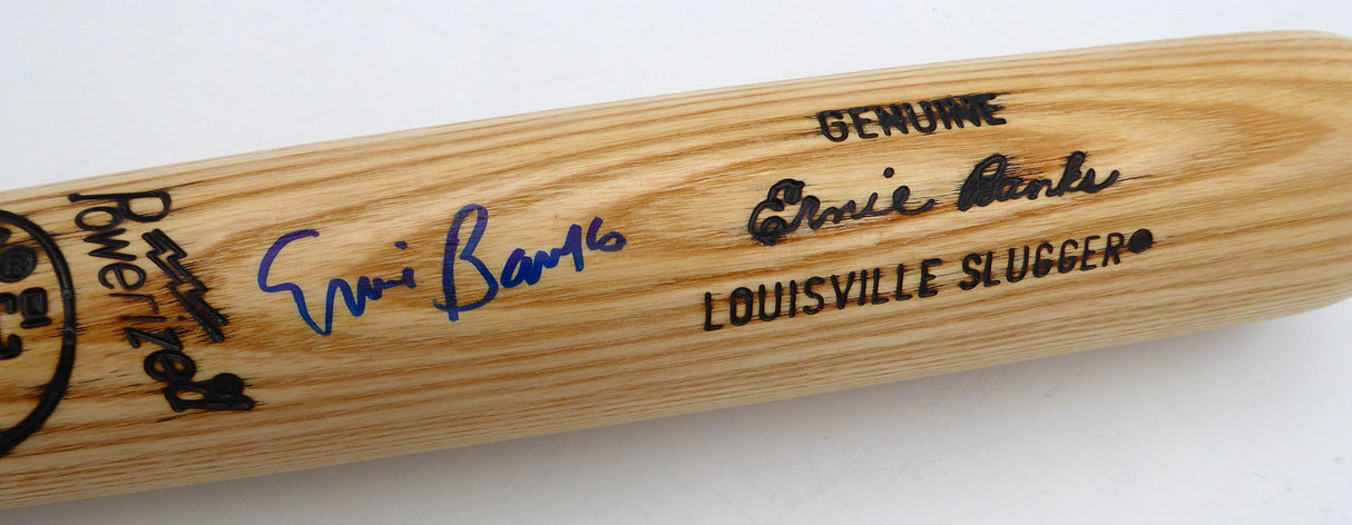 Ernie Banks Autographed Louisville Slugger Bat Chicago Cubs Beckett BAS QR #BM96279