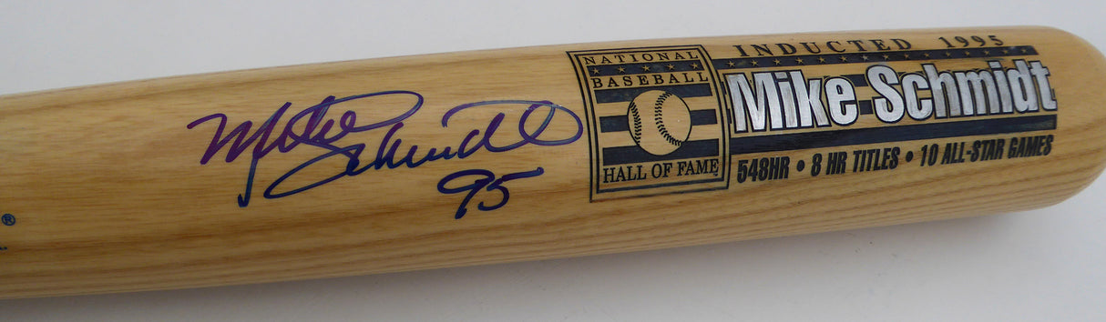 Mike Schmidt Autographed Cooperstown Bat Philadelphia Phillies "95" Beckett BAS QR #BP55328