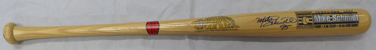 Mike Schmidt Autographed Cooperstown Bat Philadelphia Phillies "95" Beckett BAS QR #BP55328