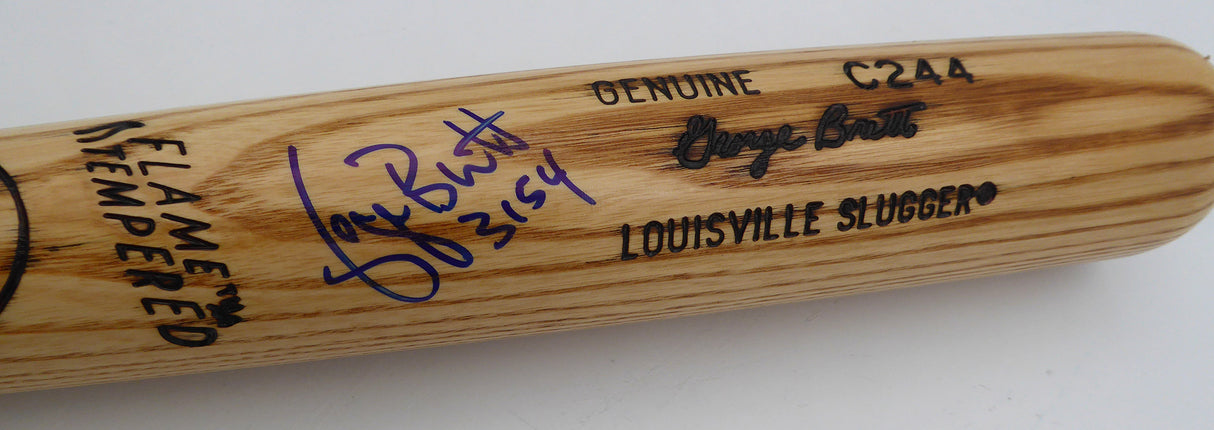 George Brett Autographed C244 Game Model Louisville Slugger Bat Kansas City Royals "3154 Hits" Beckett BAS QR #BP55334