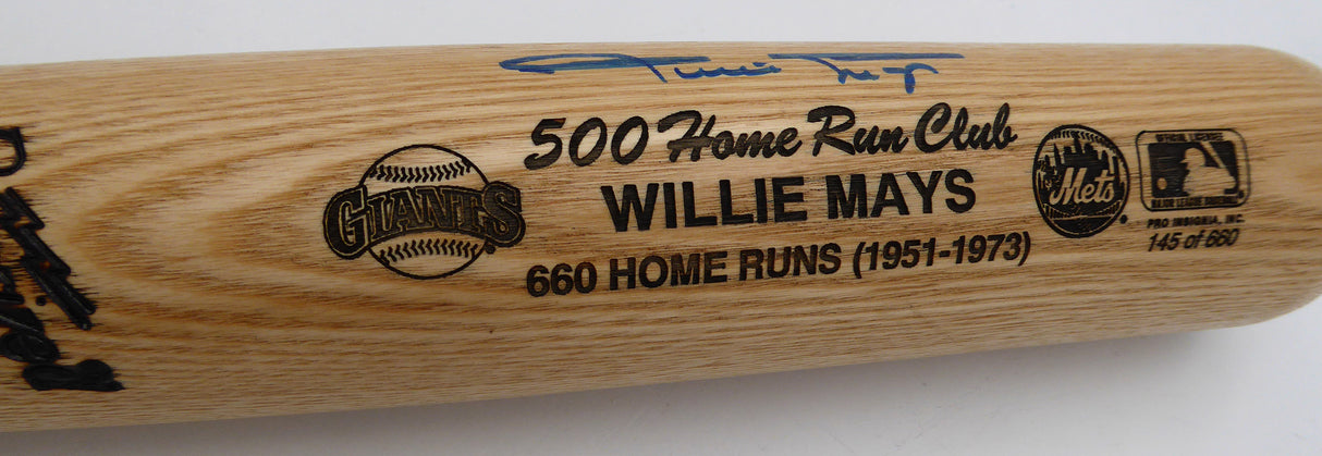 Willie Mays Autographed Louisville Slugger 500 Home Run Bat San Francisco Giants Beckett BAS QR #AE08314