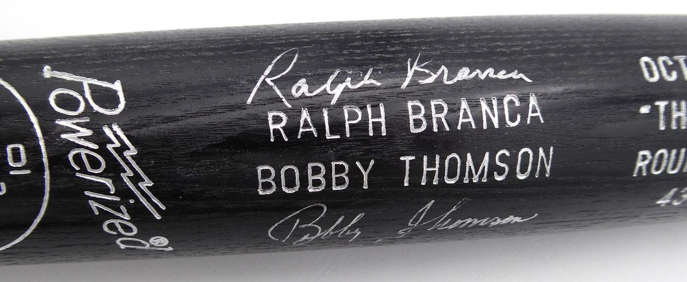 Bobby Thomson & Ralph Branca Autographed Louisville Slugger Bat The Shot Heard Round The World Beckett BAS QR #BP55329