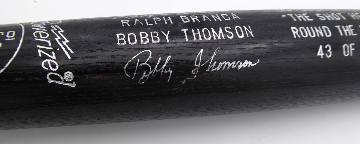 Bobby Thomson & Ralph Branca Autographed Louisville Slugger Bat The Shot Heard Round The World Beckett BAS QR #BP55329